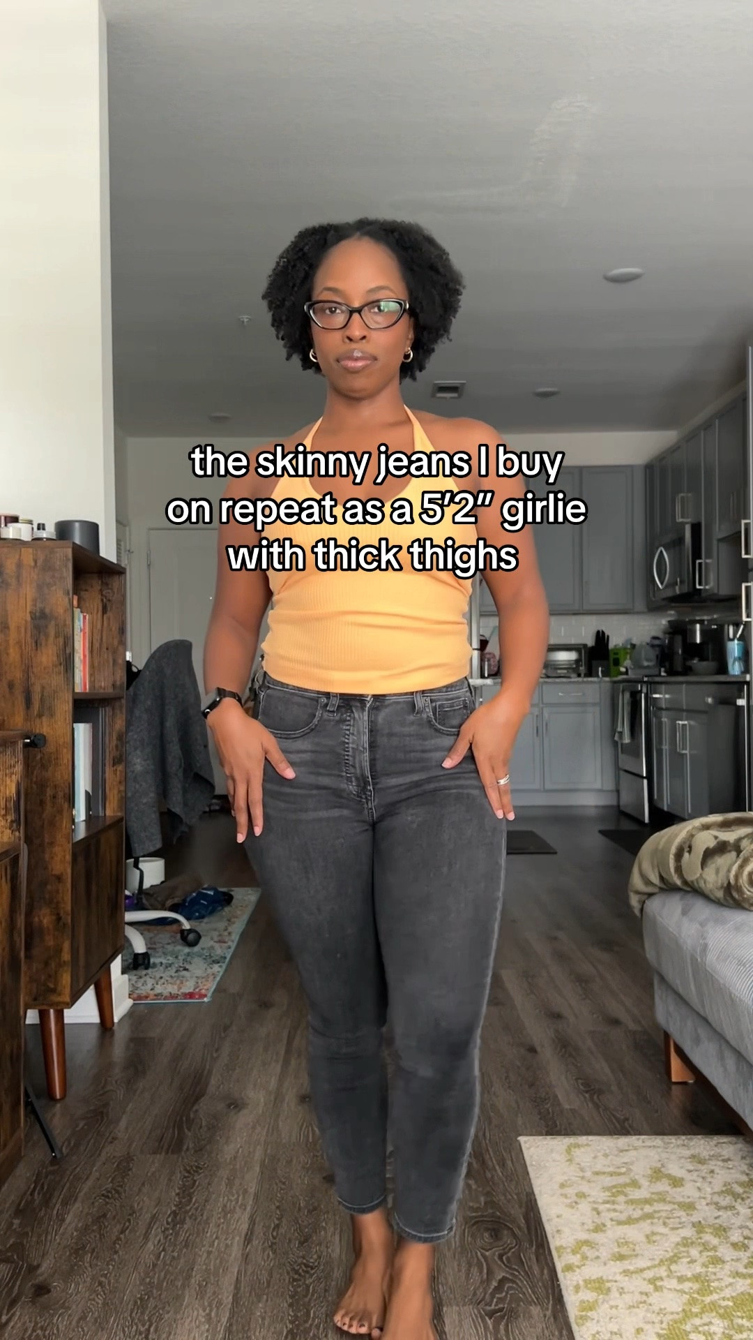 The skinny jeans I wear and buy on repeat as a 5’2 girlie with thick thighs. I have a black and blue pair from Gap that I wear all fall and style with knee-high boots. Wearing a size 27 in petite length in the True Skinny Sky High.

#LTKMidsize #LTKPetite #LTKSaleAlert