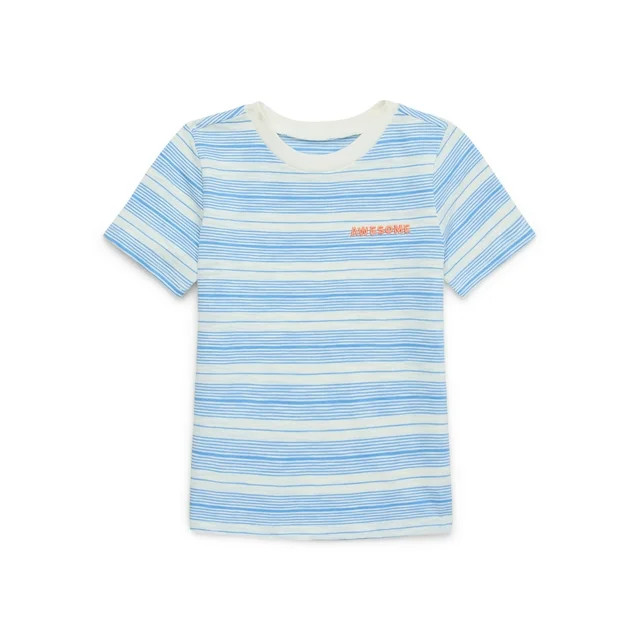Garanimals Toddler Boy Short Sleeve Striped T-Shirt with Embroidery, Sizes 18M-5T | Walmart (US)