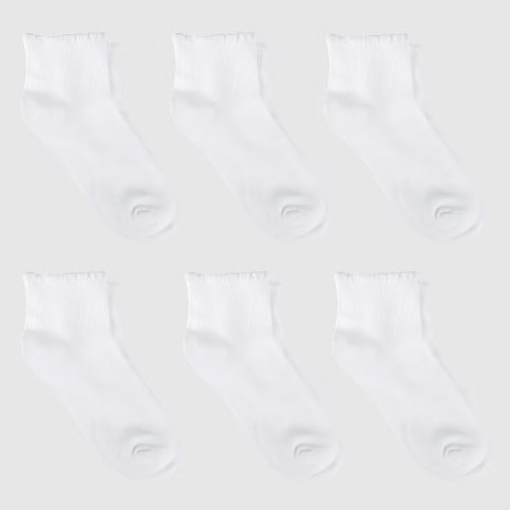 Girls' Casual Ankle Socks 6pk - Cat & Jack™ White | Target