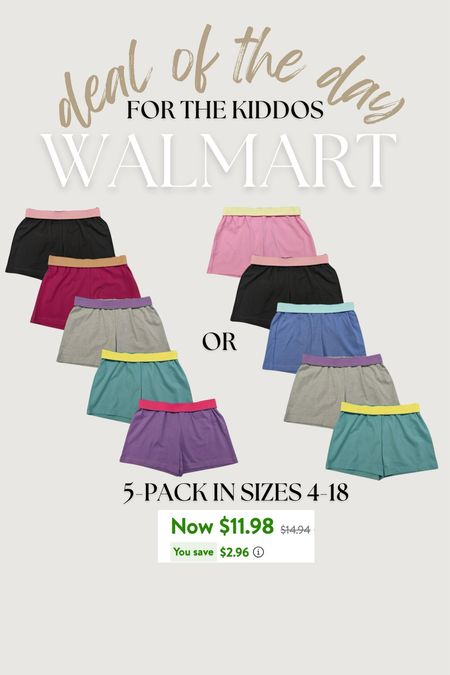 Girls 5 pack of shorts for under $12