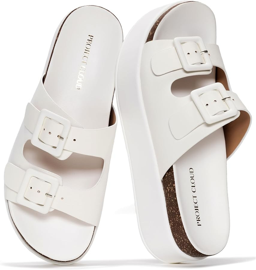 Project Cloud Platform Sandals Women - Plush & Soft Insole Wedge Slides for Women Footwear - Beac... | Amazon (US)