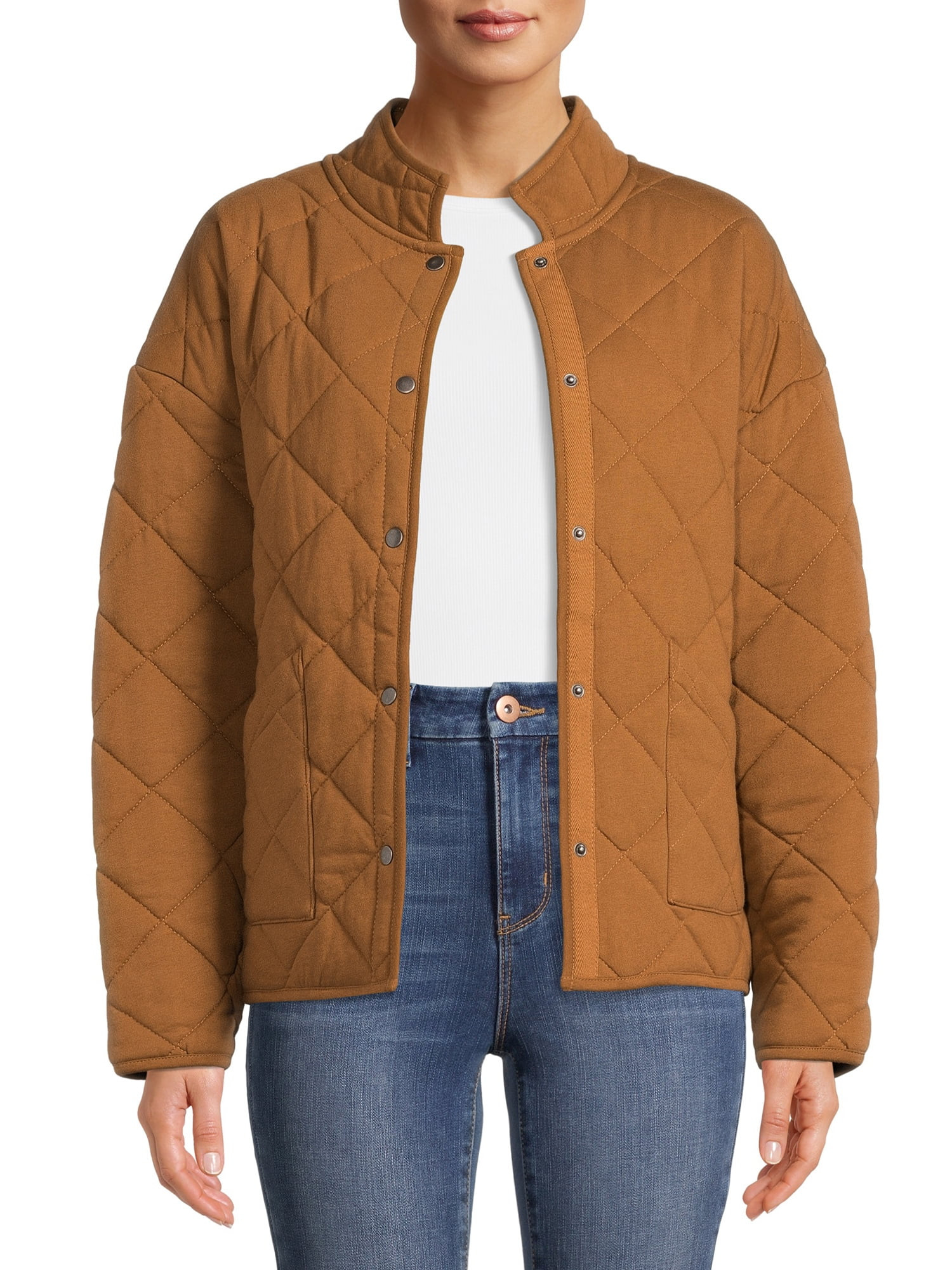 Time and Tru Women's Quilted Jacket - Walmart.com | Walmart (US)