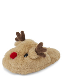 Unisex Kids Matching Family Christmas Reindeer Slippers | The Children's Place  - BROWN | The Children's Place