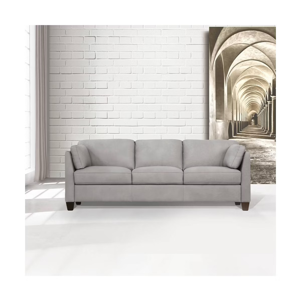 81" Matias Sofas Dusty White Leather - Acme Furniture | Target
