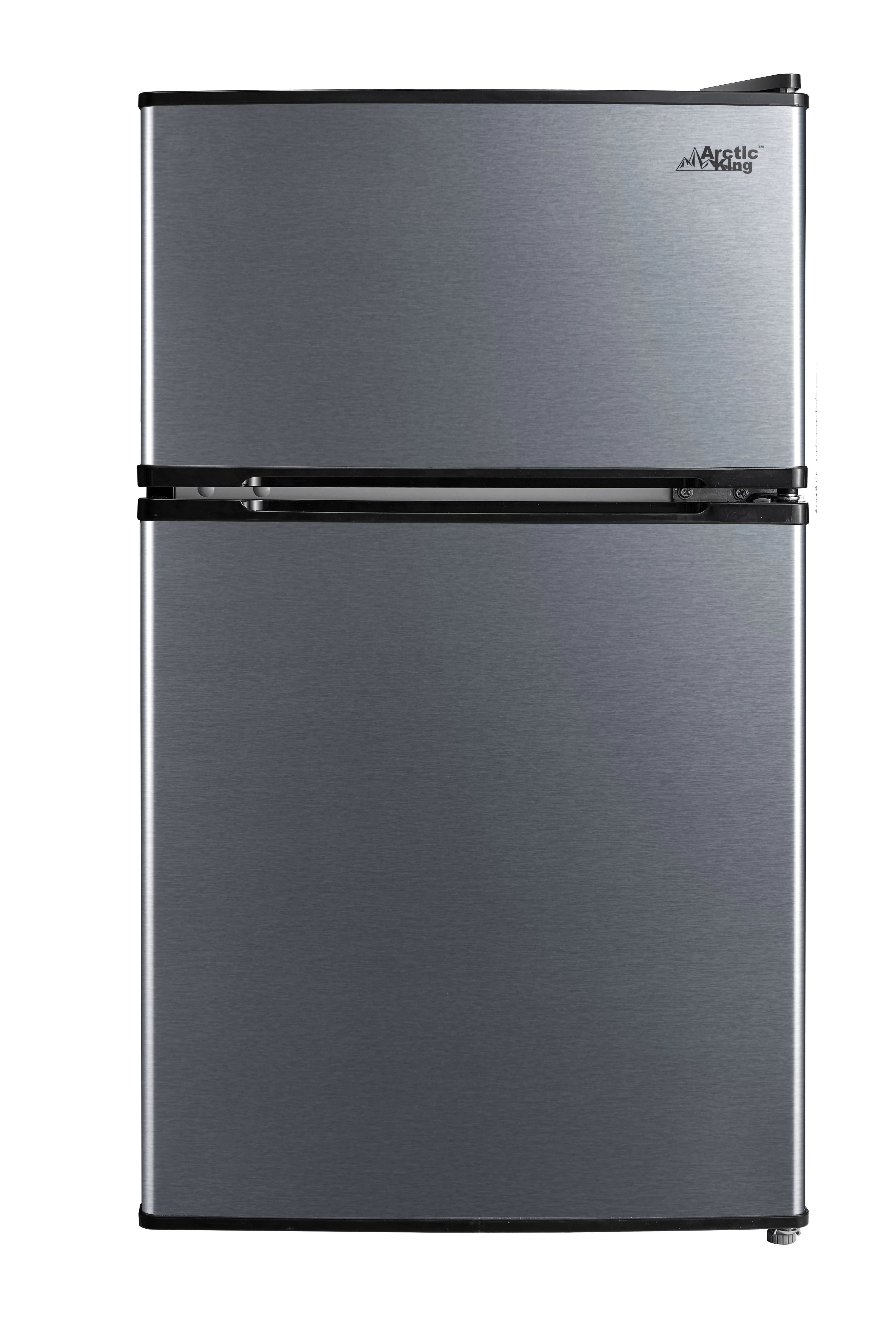 Arctic King 3.2 Cu ft Two Door Compact Refrigerator with Freezer, Stainless Steel | Walmart (US)