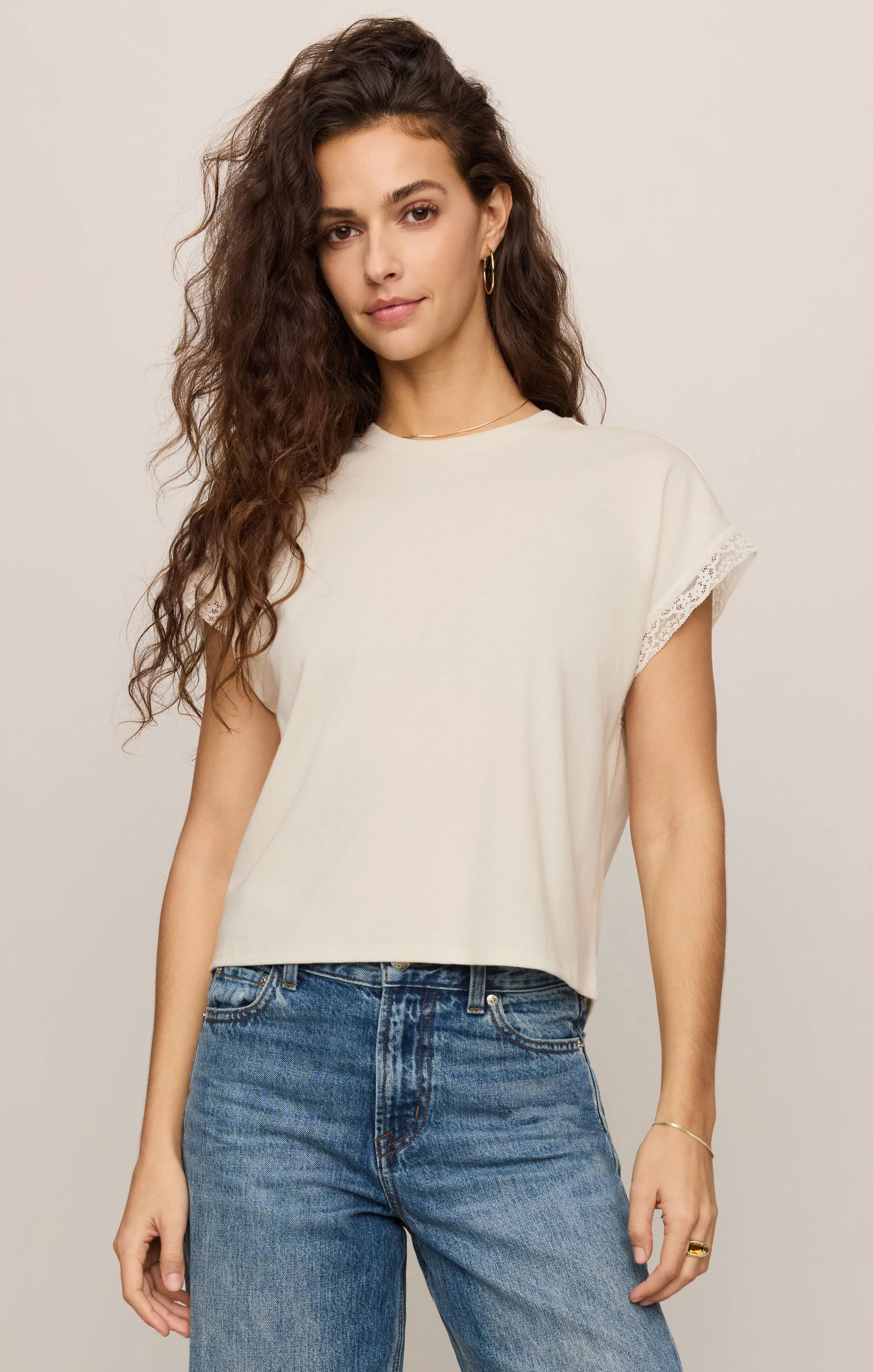 Marika Lace Trim Muscle Tee | Z Supply