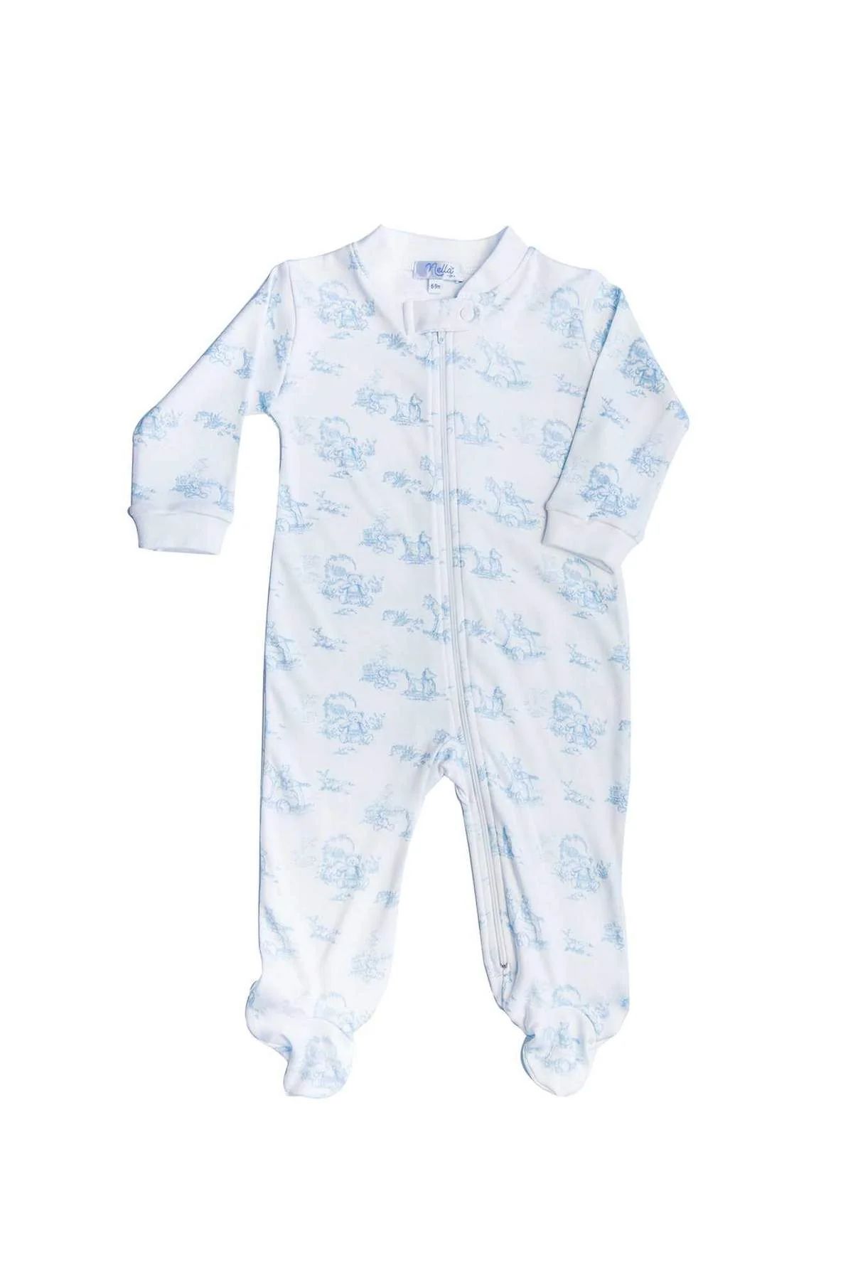 Nella Pima Teddy Bear Toile Baby Footie | JoJo Mommy