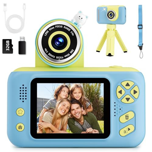 Makolle Camera for Kids, Toddler Volging Cameras Age 3-8 Christmas Birthday Gifts for Boys and Girls 3-12 Year Old Boys Digital Camcorder for Video Portable Kids Selfie Camera with 32GB SD Card Blue | Amazon (US)
