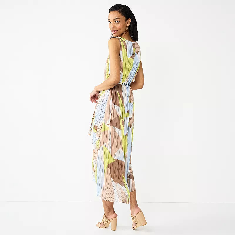 Women's Nine West Sleeveless Pleated Midi Dress | Kohl's