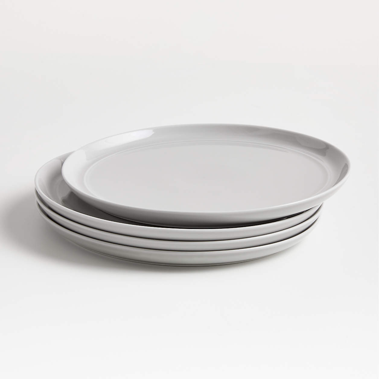 Hue Light Grey Dinner Plates, Set of 4 | Crate & Barrel