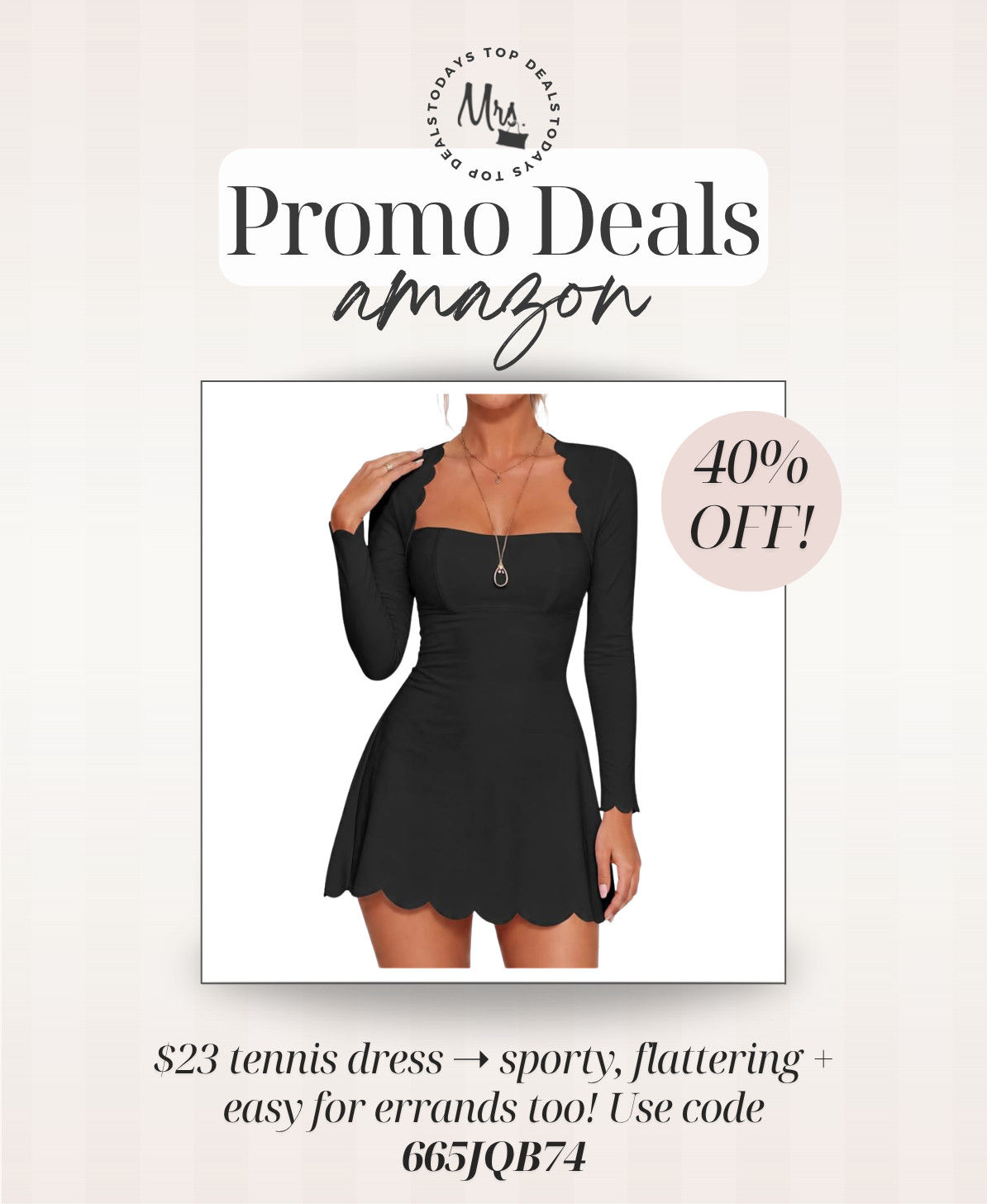 $23 Amazon tennis dress sale code ➝ sporty, flattering + easy for errands too! Use code 665JQB74 

 #LTKmomlife #LTKActive #LTKSaleAlert
