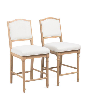 Set Of 2 16x39.5 Wooden Frame Counter Stools With Turned Legs | Chairs & Seating | Marshalls | Marshalls