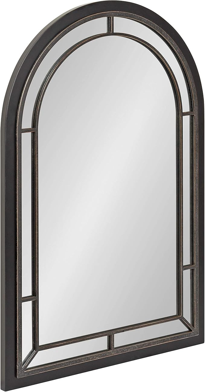 Kate and Laurel Audubon Farmhouse Wall Mirror, 24 x 36, Black, Modern Arched Mirror for Wall | Amazon (US)