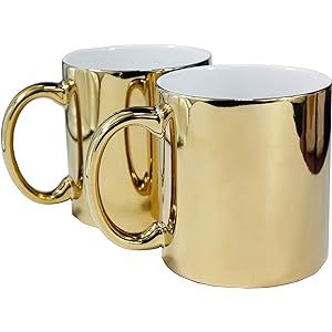 22OZ Coffee Mugs gold Ceramic Mugs set of 2 Ceramic Cups for Coffee, Tea, Cocoa (22oz) | Amazon (US)