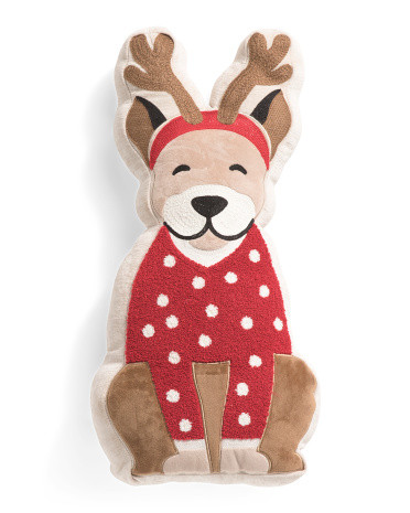 11x12 Dog With Antlers Pillow | TJ Maxx