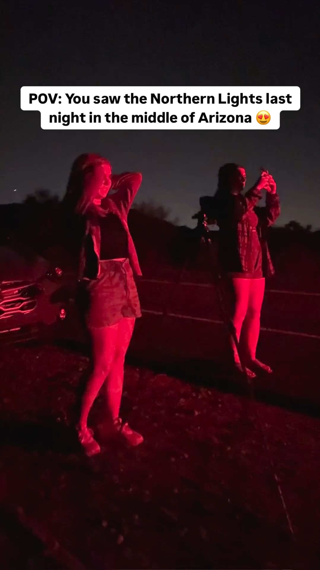 Did you see the northern lights? ✨⬇️

Last night a solar storm lit up the night sky lit up the sky not only in Arizona, but all around the world! 😍

A dramatic blast from the sun set off the high level geomagnetic storm that was able to be seen from places in the United States like Southern California and Florida. 

It is the strongest storm since 2003 and had the potential to interfere with power grids, communications and navigations systems all over the world! 

There also may be potential for more Northern Lights potential through the weekend!

Make sure to share this with someone who needs to keep an eye out on the sky this wekeend! 

PS: Capturing the Northern Lights on a whim is harder than it looks 😂

#northernlights #usanorthernlights #northernlightssighting #arizonanorthernlights #arizonanights #arizonadesert #phoenixarizona

#LTKTravel