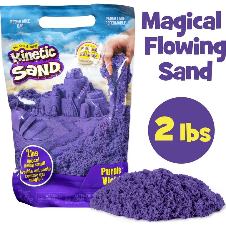 Kinetic Sand, The Original Moldable Sensory Play Sand Toys For Kids, Purple, 2 lb. Resealable Bag... | Walmart (US)