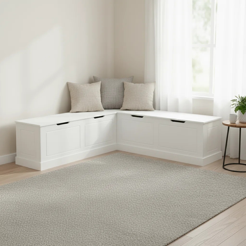 Breakfast Nook Corner Storage Bench L-Shaped Dining Bench With Hidden Flip-Top Storage | Wayfair North America