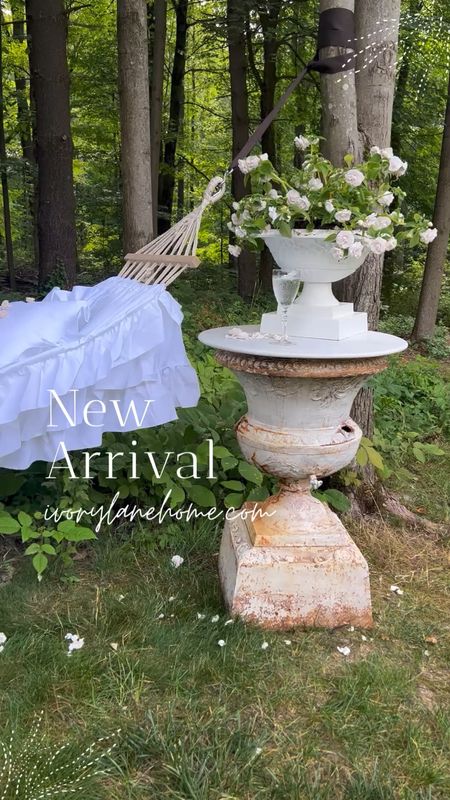 Our ruffled hammock is gorgeous and ready to ship! 
.
#garden #etsy #hammock #patiodecor #patio #shabbychic #frenchcountry 

#LTKSeasonal #LTKhome #LTKFind