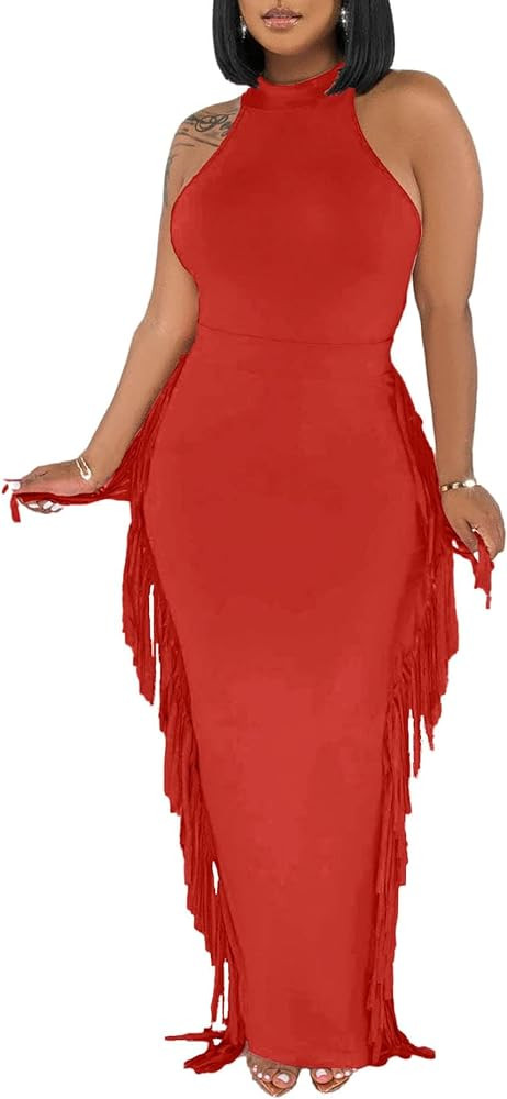 2 Piece Outfits for Women Sexy Halter Neck Sleeveless Crop Tops Ruched Bodycon Dresses Jumpsuits ... | Amazon (US)