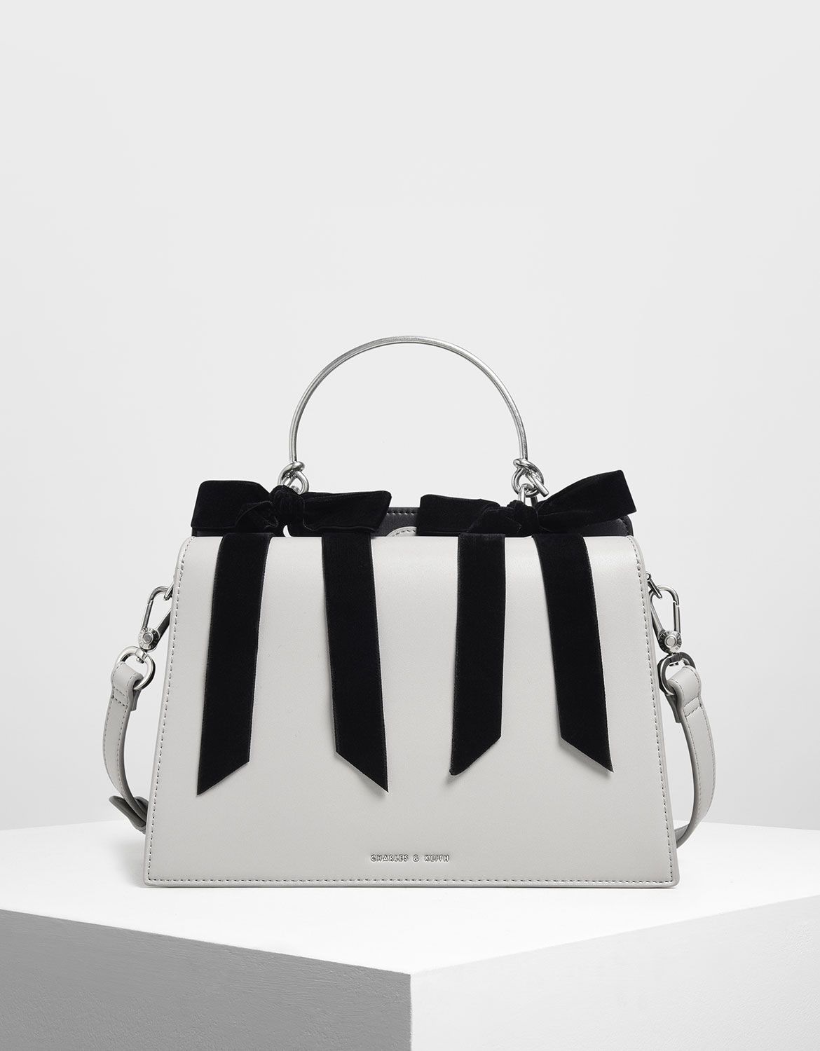 Velvet Bow Detail Top Handle Bag | CHARLES & KEITH (US)