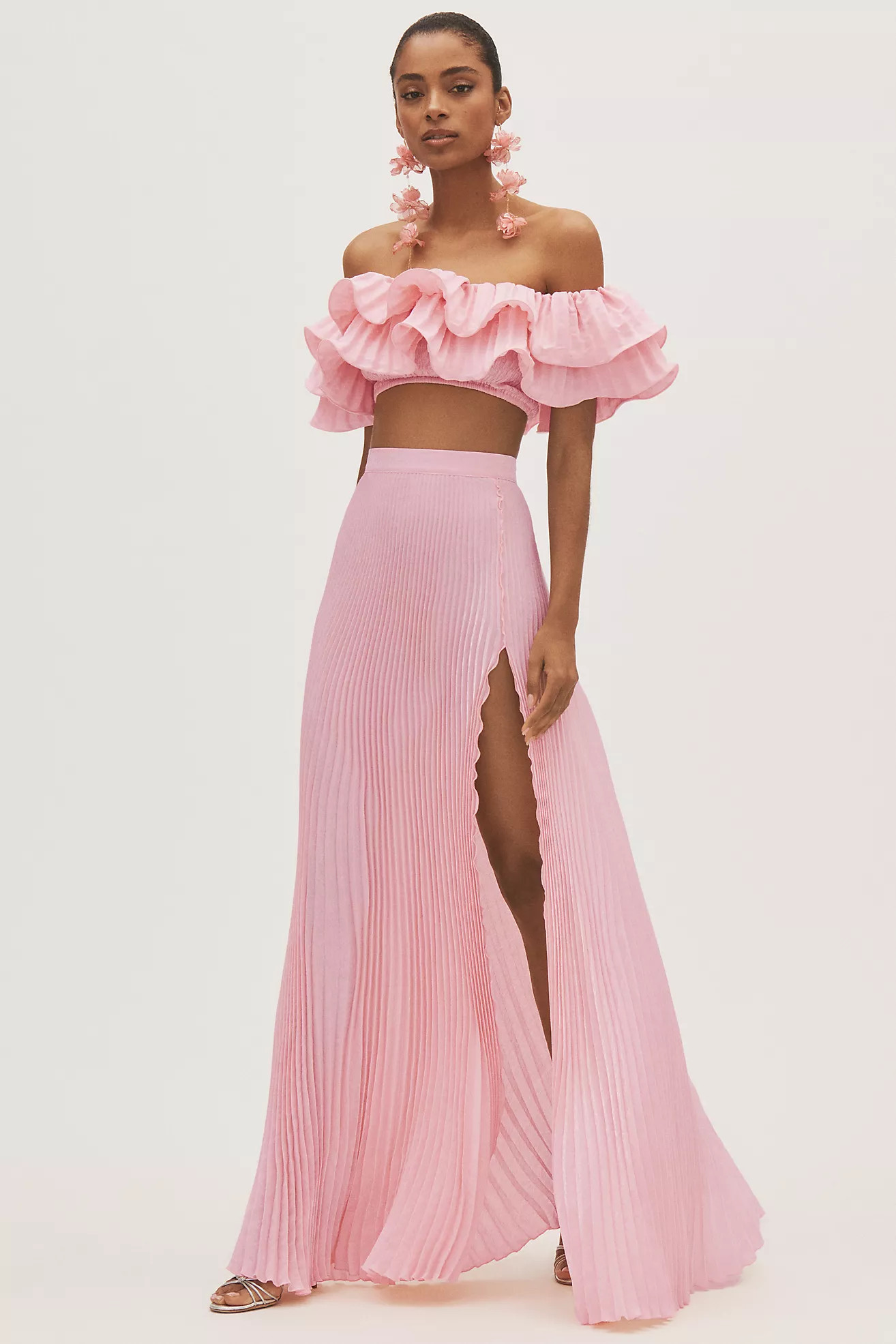 L'IDÉE Gala Split Pleated Maxi Skirt | Anthropologie (US)