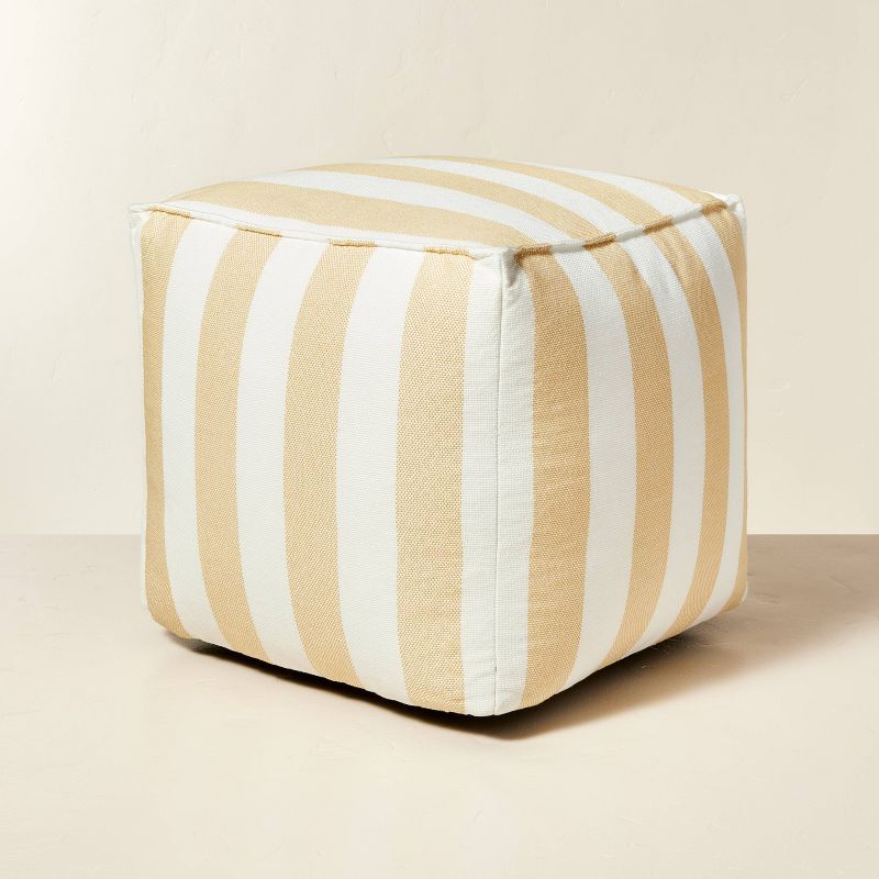Bold Stripe Indoor/Outdoor Pouf Ottoman - Hearth & Hand™ with Magnolia | Target