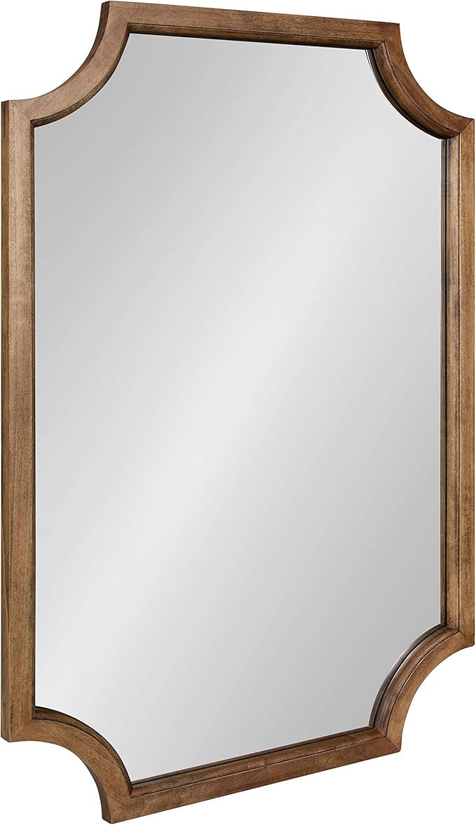 Kate and Laurel Hogan Farmhouse Wood Framed Wall Mirror, 24 x 36, Rustic Brown, Modern Wall Accen... | Amazon (US)