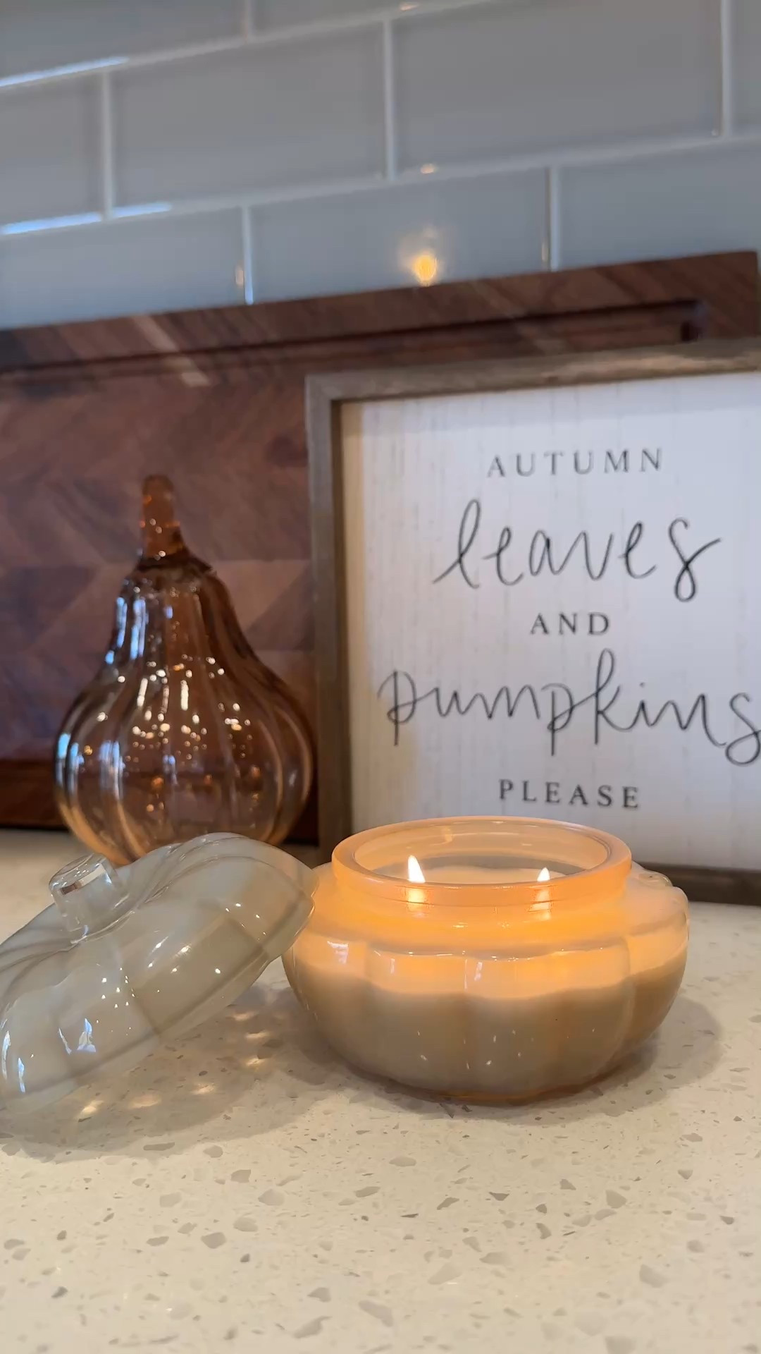 Cozy kitchen vibes 🍂✨ Nothing sets the mood like a fall candle burning while you’re home. This Target find smells so good and makes the whole space feel warm and inviting 🕯🤎 #TargetHome #FallVibes #CozySeason #LTKHome

#LTKSeasonal #LTKHome #LTKHalloween