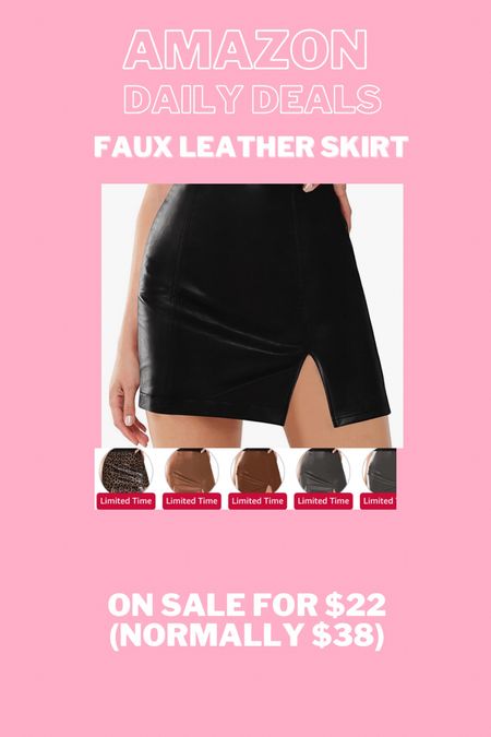 Amazon faux leather skirt on sale for only $22!  Size down one 

#LTKHoliday #LTKunder50 #LTKsalealert