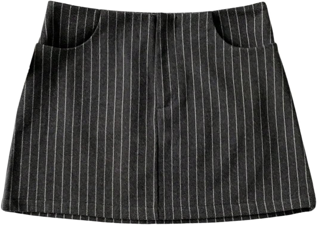 MakeMeChic Women's Pinstripe Mini Skirt Work Office Bodycon Tweed Skirts | Amazon (US)
