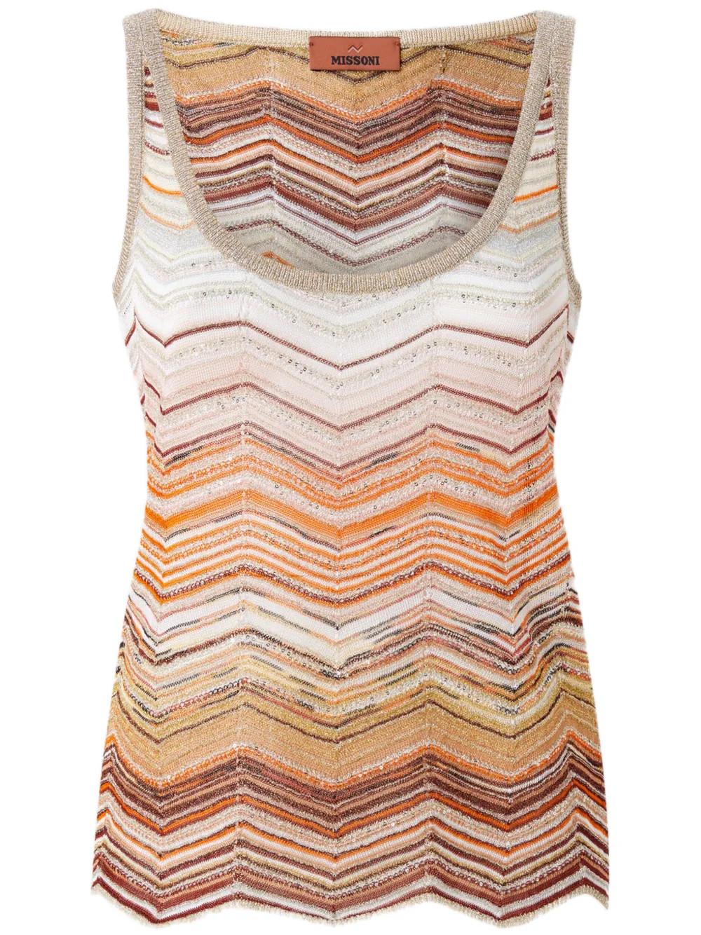 Missoni Chevron Lamé Tank Top | Neutrals | FARFETCH AU | Farfetch Global