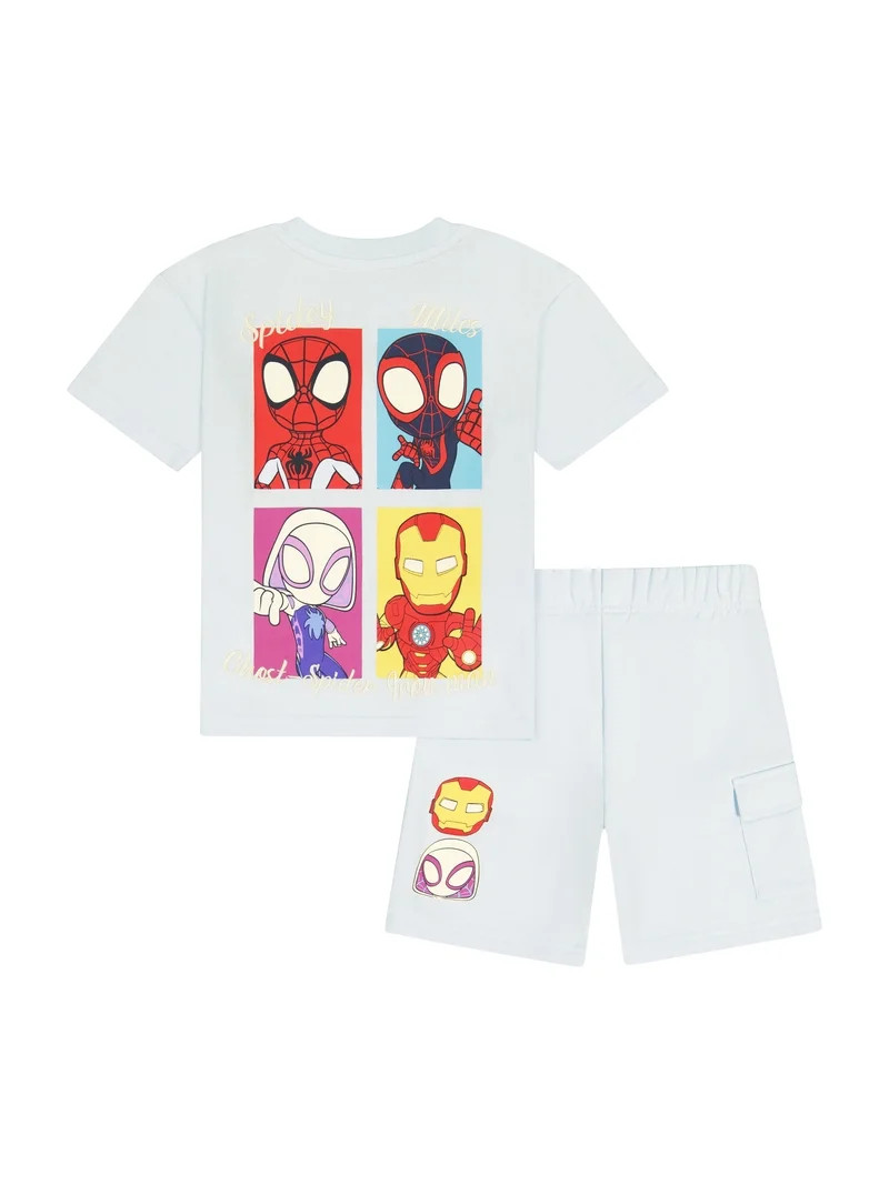 Spidey & Friends Toddler Boy French Terry Short Set, Sizes 12 Months-5T | Walmart (US)