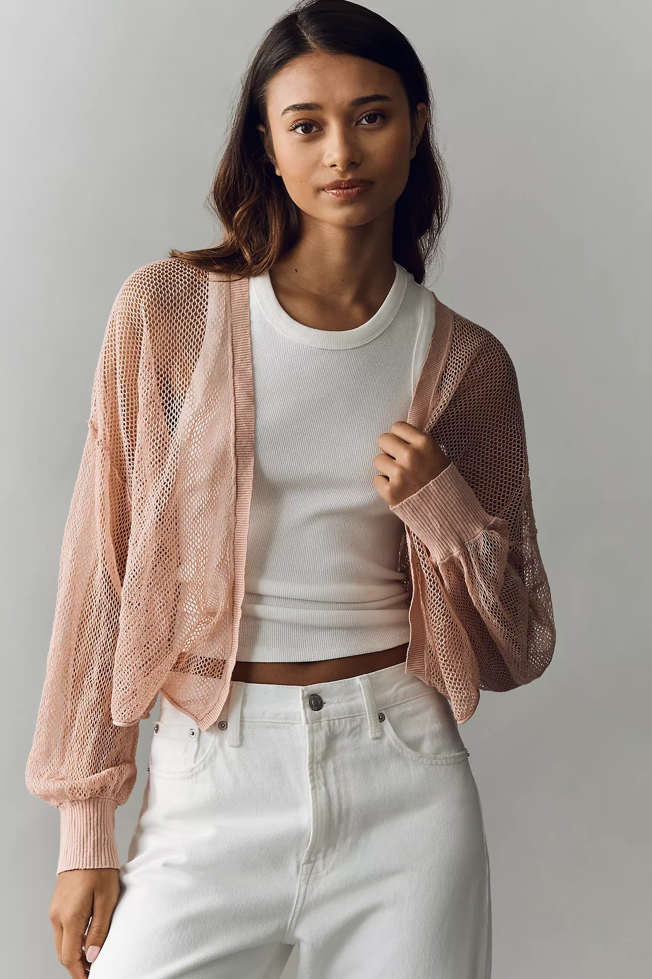 Pilcro Sheer Mesh Cardigan | Anthropologie (US)