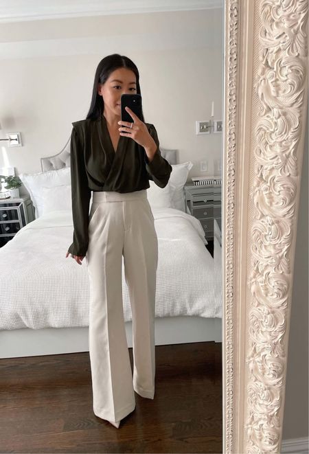 50% off Express // petite fall to winter workwear

•Express draped top - xxs, still stocked in smaller sizes in both this olive color and in black
•Express trousers (runs long!) - available in regular sizing in black, but also linked similar Abercrombie trousers I love that are 30% off + extra 15% off with AFJEAN

#petite  

#LTKCyberweek #LTKSeasonal #LTKworkwear