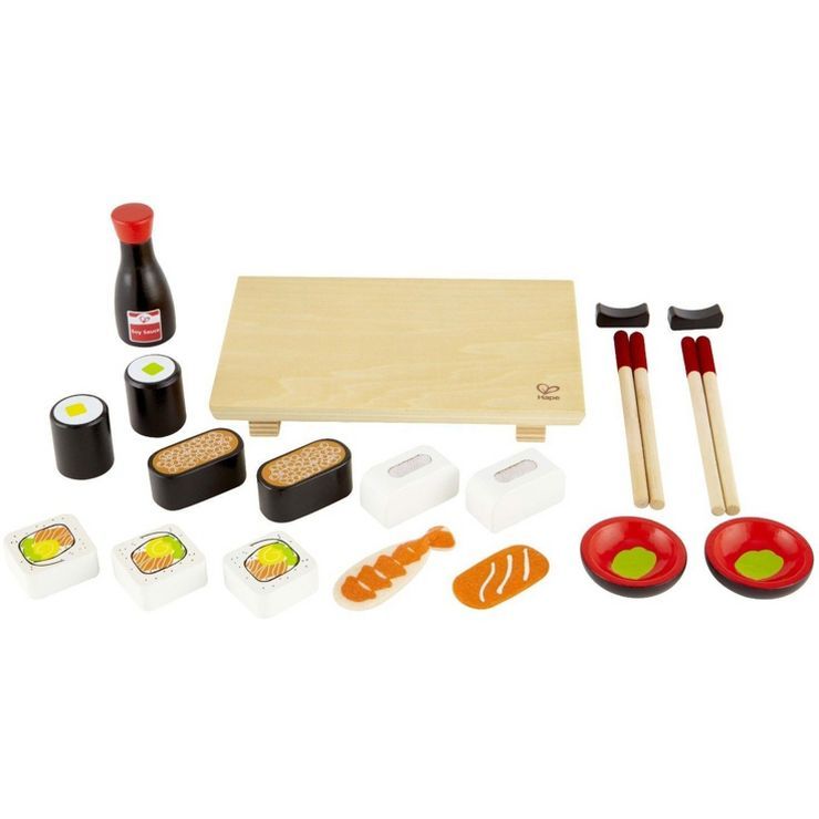 Hape E3130 Sushi Selection Kids Wooden Pretend Kitchen Play Food and Accessories Set with Sushi R... | Target
