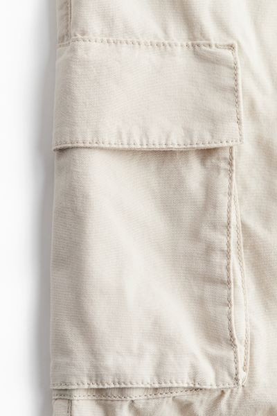 Canvas Cargo Pants - Low waist - Long - Light beige - Ladies | H&M US | H&M (US + CA)