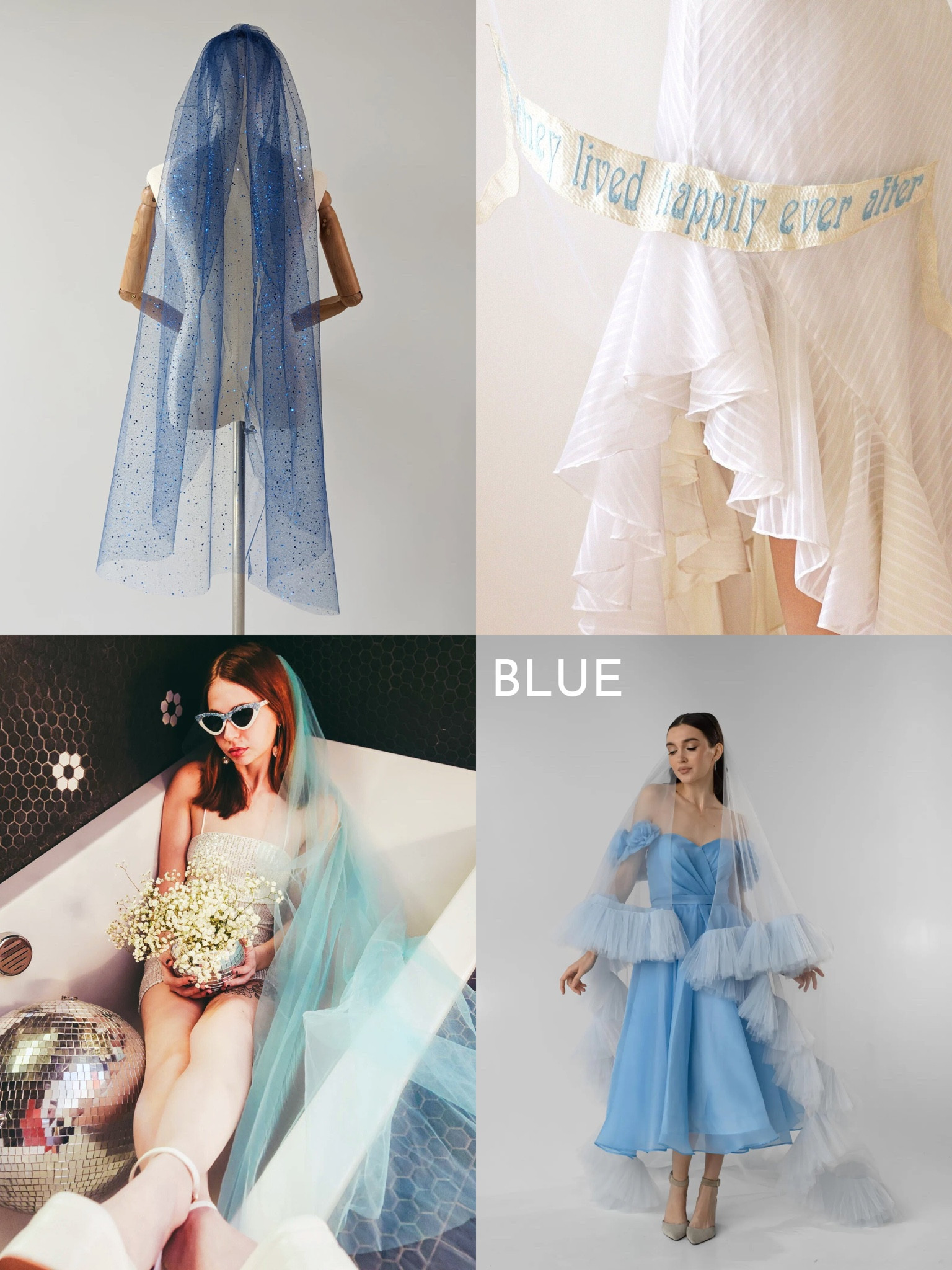 Something blue wedding veil 