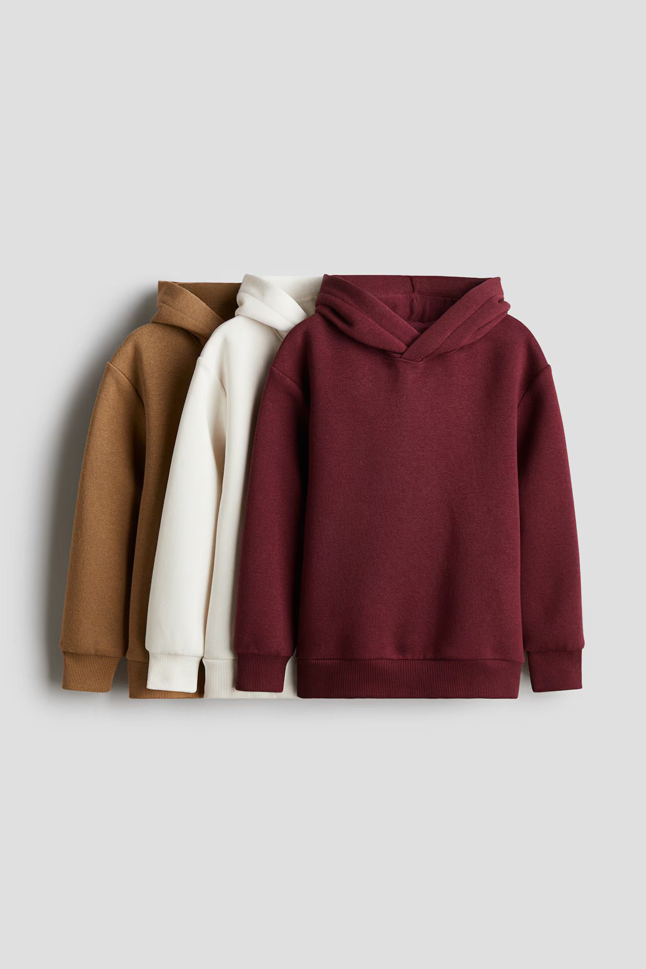 3-pack Hoodies - Dark red/beige - Kids | H&M US | H&M (US + CA)