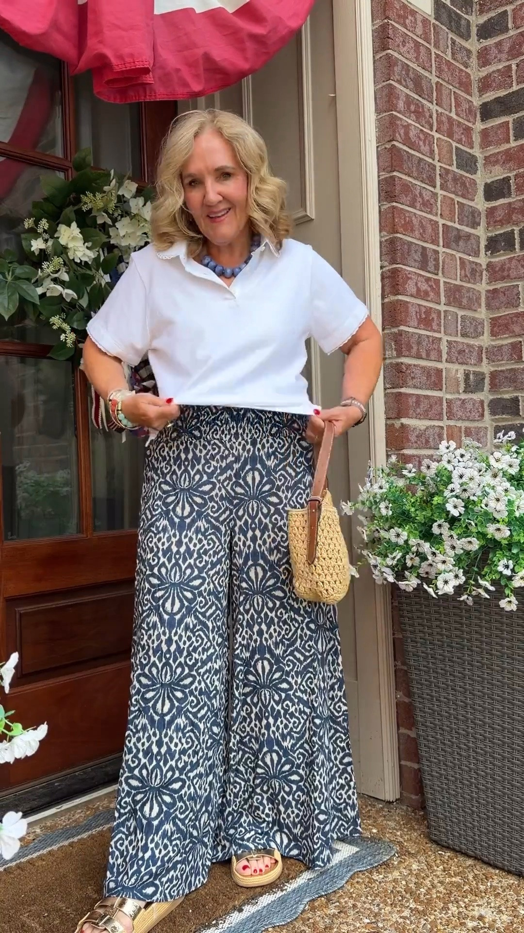 This lightweight polo is such an easy everyday staple! It’s soft, polished, and pairs perfectly with these flowy printed pants for an effortless summer look. I’m wearing a medium in the polo, and I sized down to a small in the pants. They’re also available in plus sizes, but they’re selling out fast!

💡 LTK MADE EASY
❤️ Heart = Support my posts
🔖 Save = Get sale & restock alerts
📋 Lists = Keep favorites organized
📲 Share = Send to yourself for later
💬 Comment = Ask me anything

#LTKootd #LTKSeasonal #LTKOver40