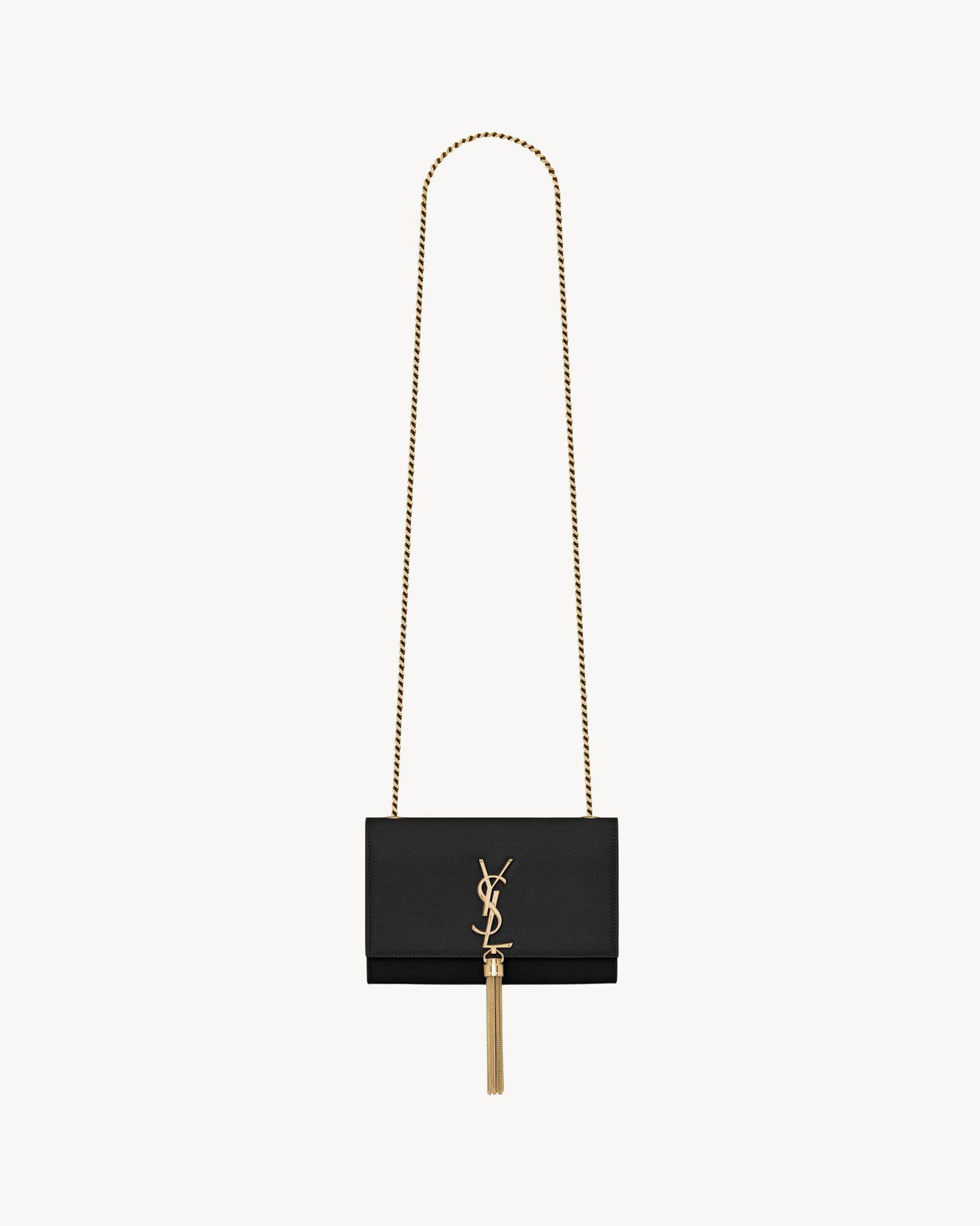 kate small chain bag with tassel in grain de poudre embossed leather | Saint Laurent Inc. (Global)