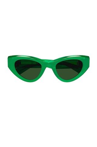 Bottega Veneta Hinge Cat Eye in Green from Revolve.com | Revolve Clothing (Global)