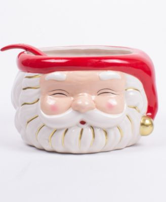 Santa Ceramic Punch Bowl | Macy's