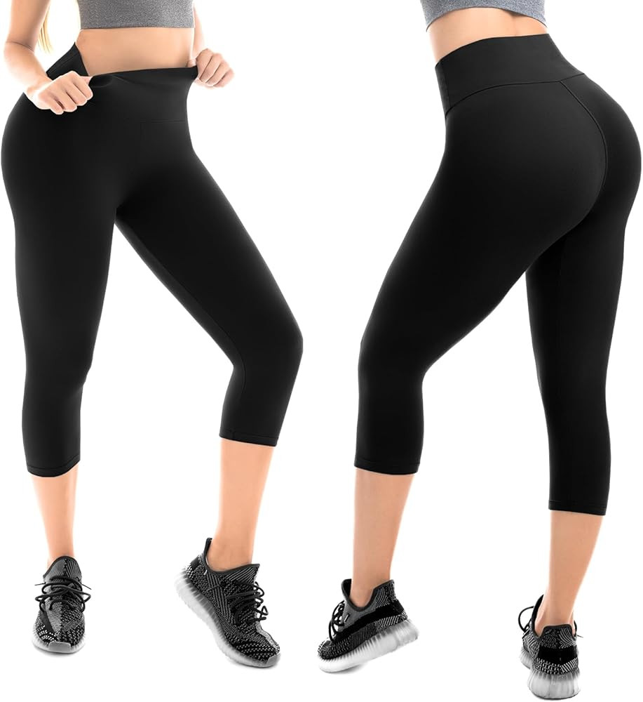 Amazon.com: Walifrey Capri Leggings for Women, Buttery Soft High Waisted Leggings for Gym Yoga Wo... | Amazon (US)