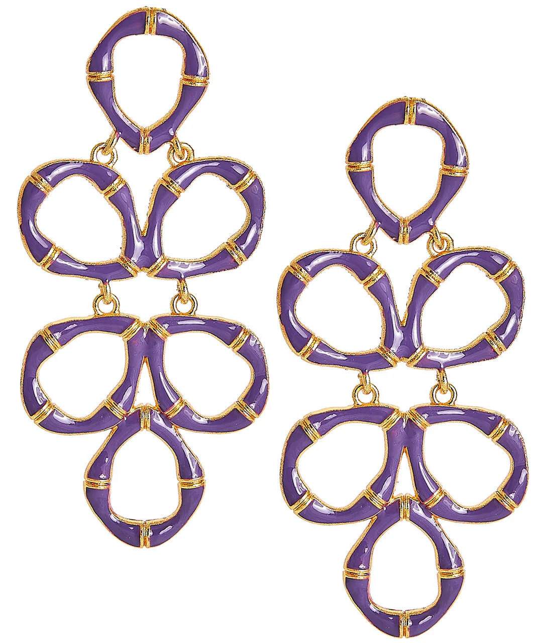 Ginger Gold Brass Bamboo Style Dangle Earring | Lisi Lerch | Lisi Lerch Inc