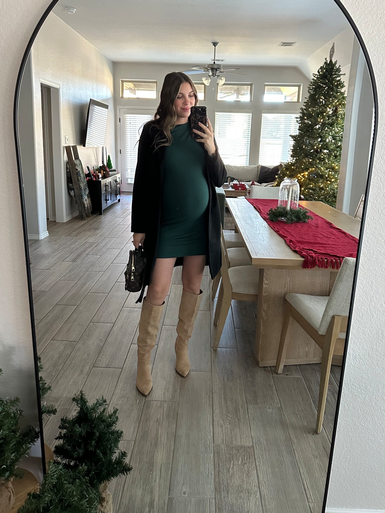 Dress: medium (sized up for bump)
Jacket: small

#LTKSeasonal #LTKStyleTip #LTKBump