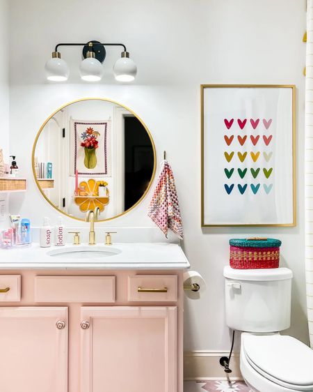 Earlier this year I updated Attley’s bathroom storage and I’m still so happy with how it turned out. One of my favorite parts is the flower shelf. So cute and inexpensive 🙌🏻

#girlsbathroom #teenbathroom #colorfuldecor #bathroomstorage #colorfulhome #bathroomupdates #bathroomlighting #bathroomvanity #colorfulart #target #affordabledecor #flowershelf 

#LTKhome #LTKfamily #LTKfindsunder100