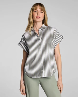 SPANX® Poplin Oversized Short Sleeve Button Down | Spanx