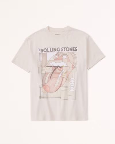 Women's Oversized Boyfriend Heavyweight Rolling Stones Graphic Tee | Women's New Arrivals | Aberc... | Abercrombie & Fitch (US)