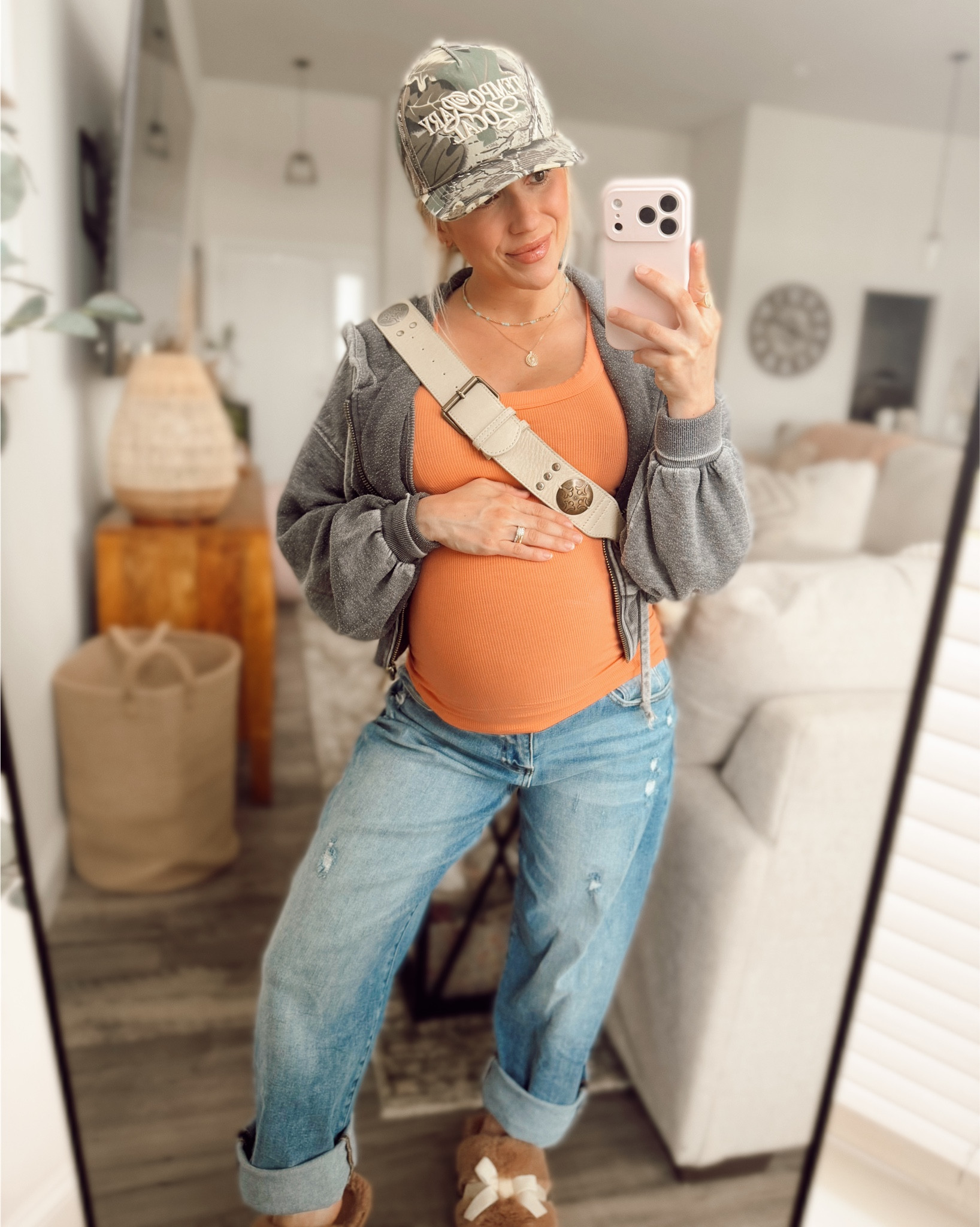 Maternity outfit idea, spring pregnancy, summer maternity jeans

#LTKBump